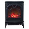 Hastings Home Electric Fireplace, Freestanding Space Heater with Faux Logs and Flame Effect, Black 237133BLX